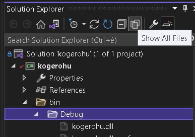 Debug folder with DLL in Visual Studio